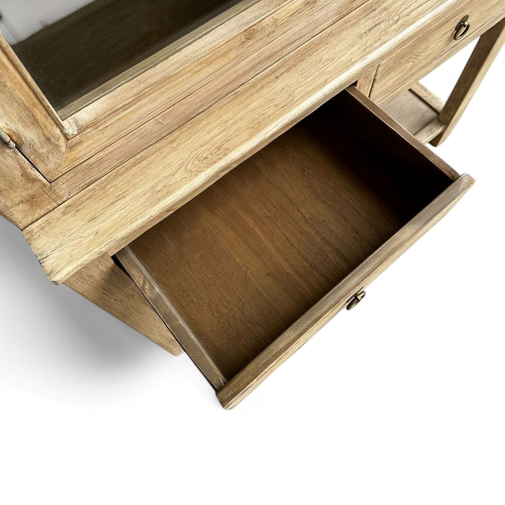 2 Door Glass Window Tall Cabinet