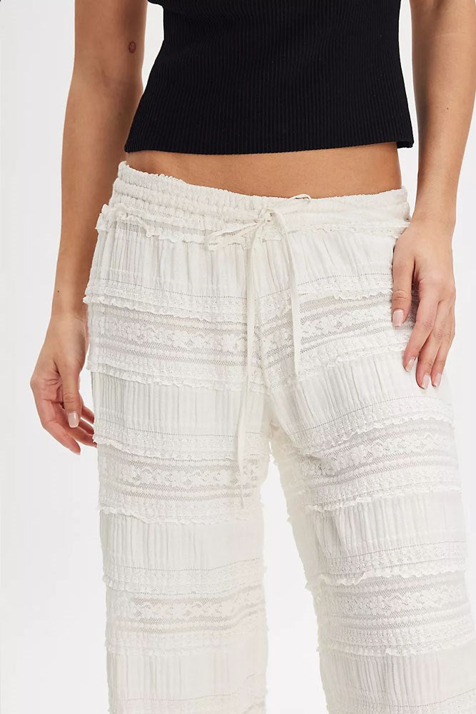 Aiden Lace Pant - White