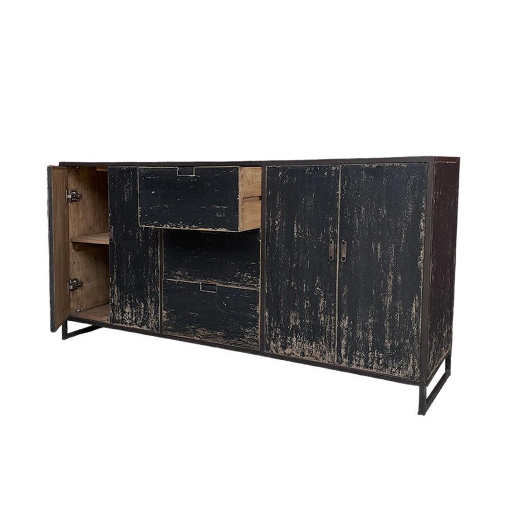 Aksel Cabinet - Black Distressed