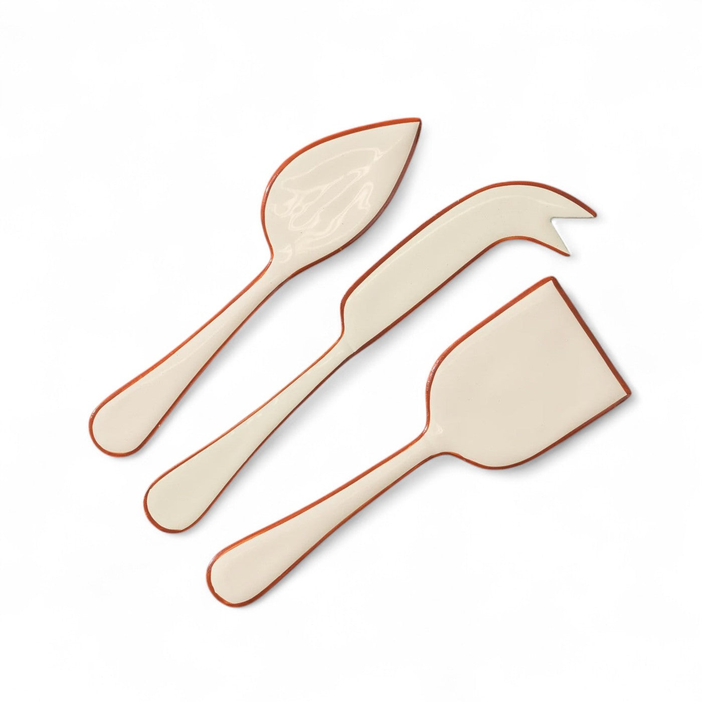 Alder Enamel Cheese Set - Cream