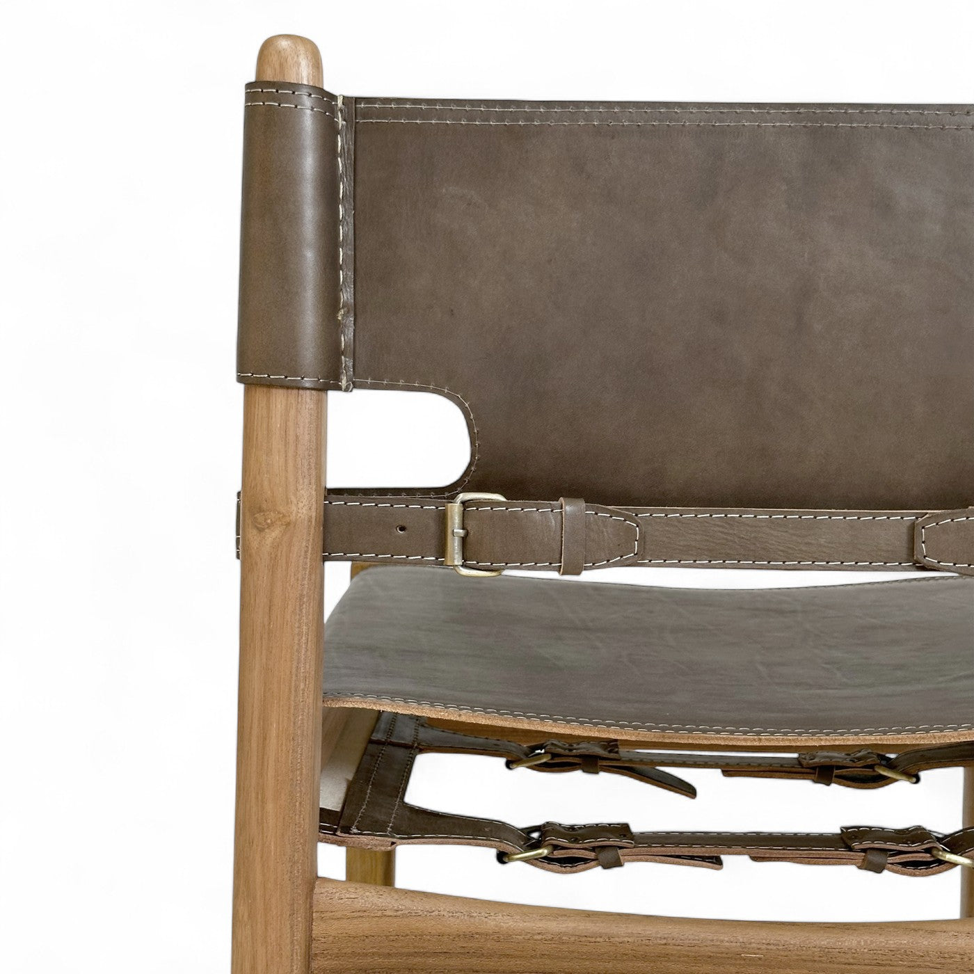 Carter Leather Dining Chair - Tea Brown Leather & Teak Frame