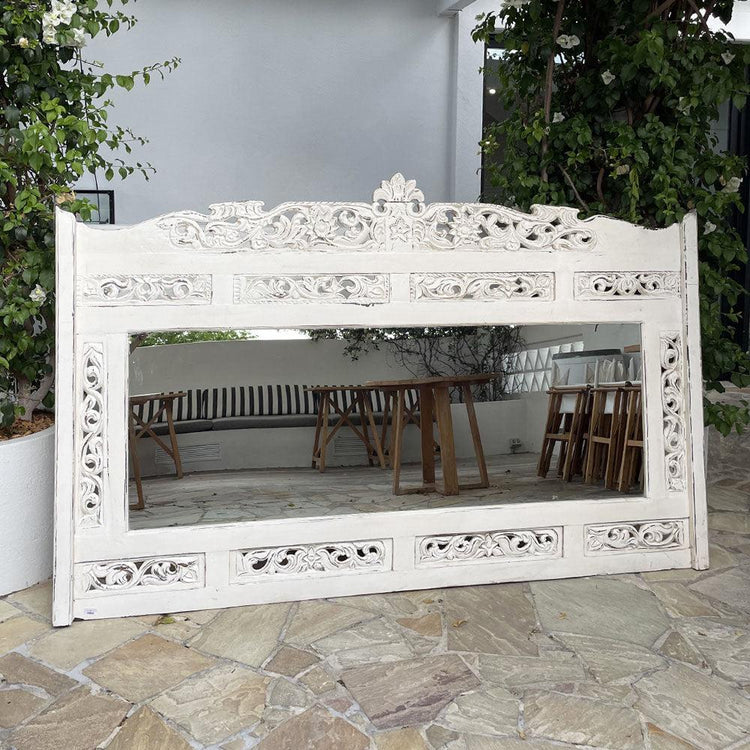 Carved Mirror - White