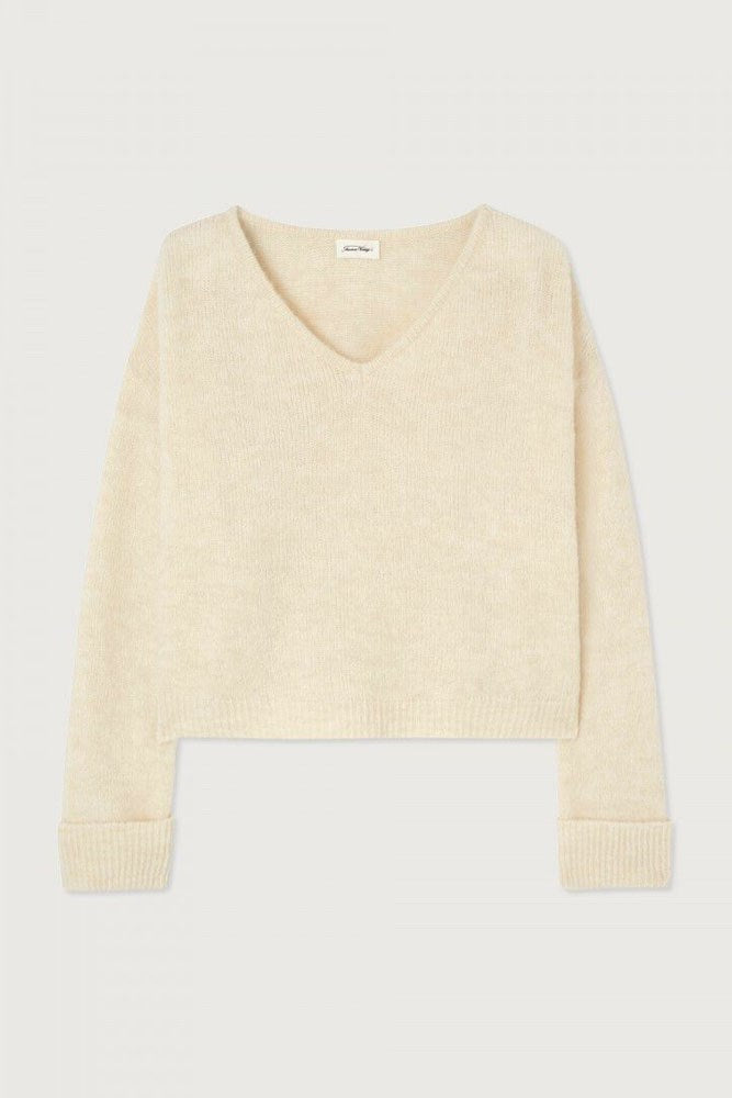 East V-Neck Jumper - Mother Of Pearl Melange