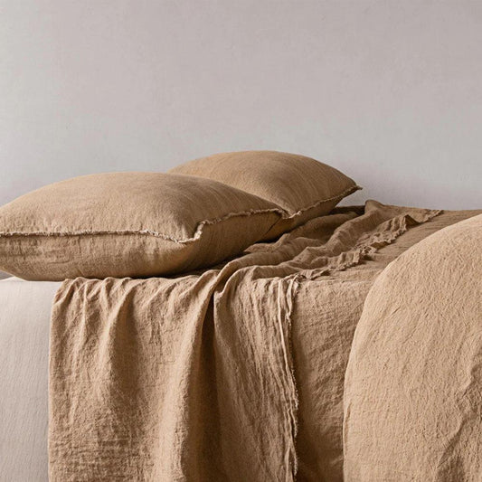 Flocca Linen Pillowcase - Carmel