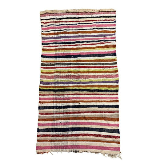 Hand Woven Multi Coloured Cotton Moroccan Rag Rug - 19