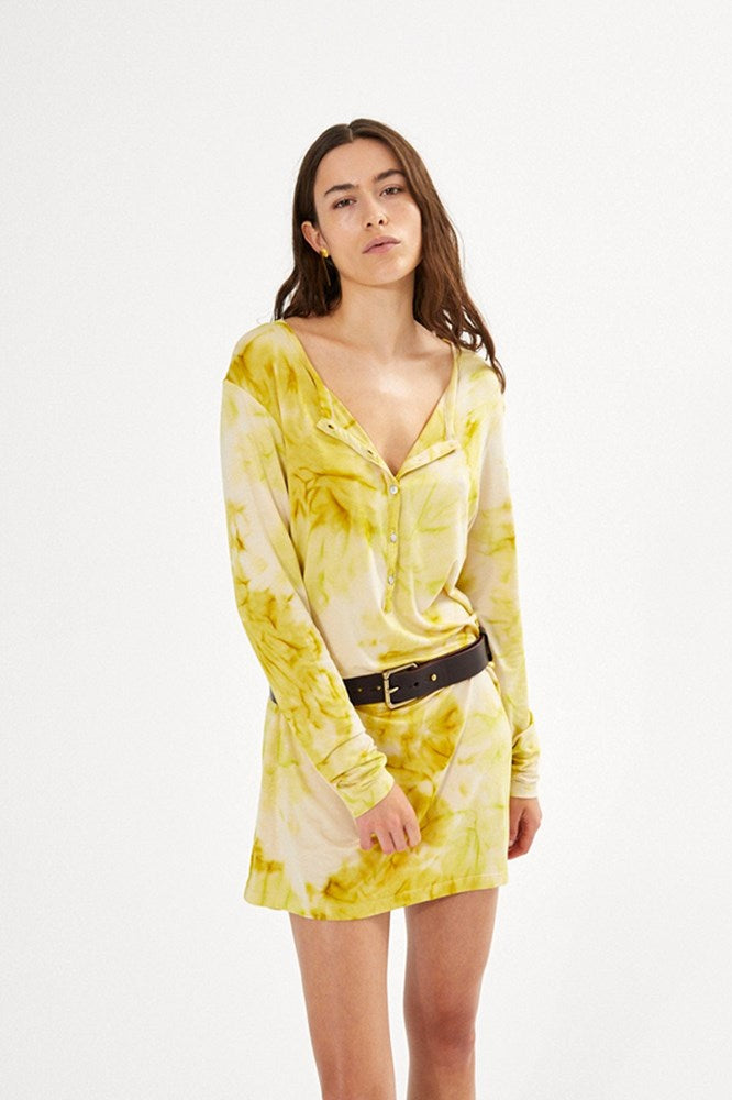 Hue Fusion Jersey Dress - Lemon Combo