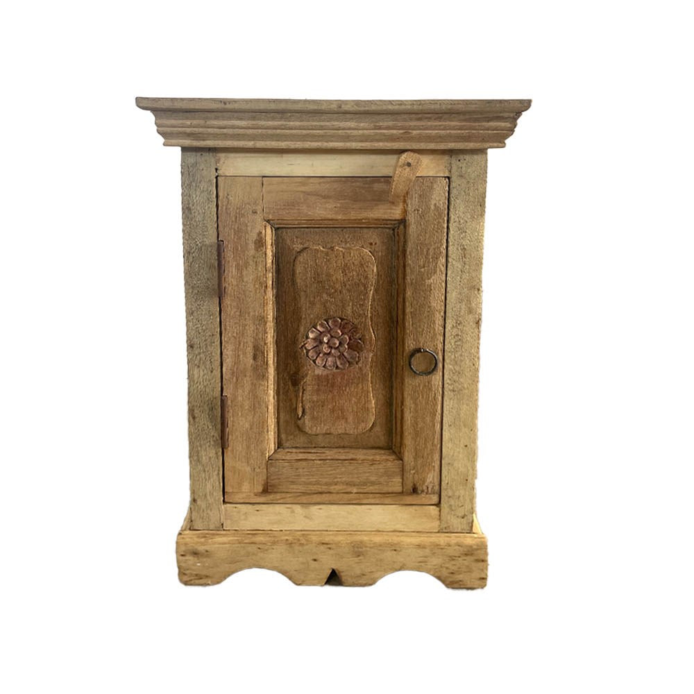 Indian Carved Panel 1 Draw Bedside Table