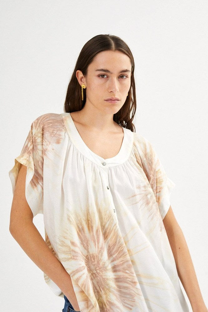 Jolin Cartwheel Blouse - Seashell Combo