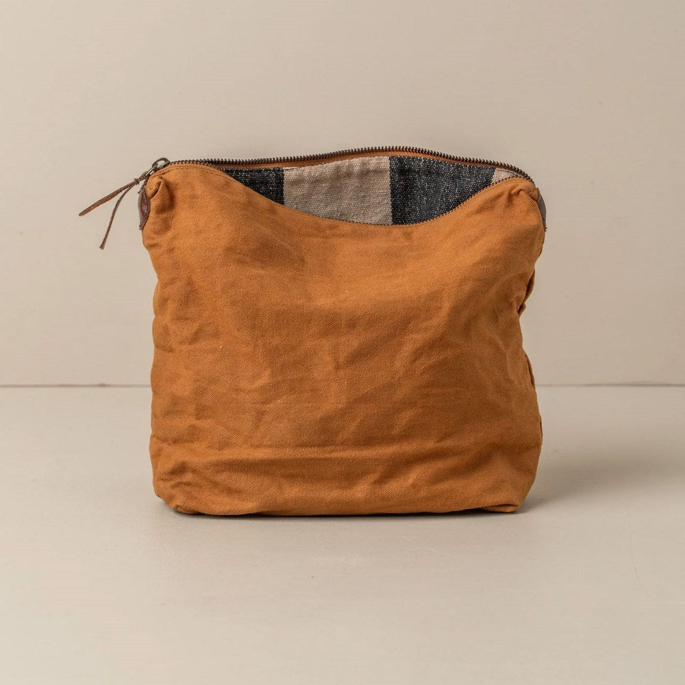 Journey Makeup Canvas Bag - Cinnamon