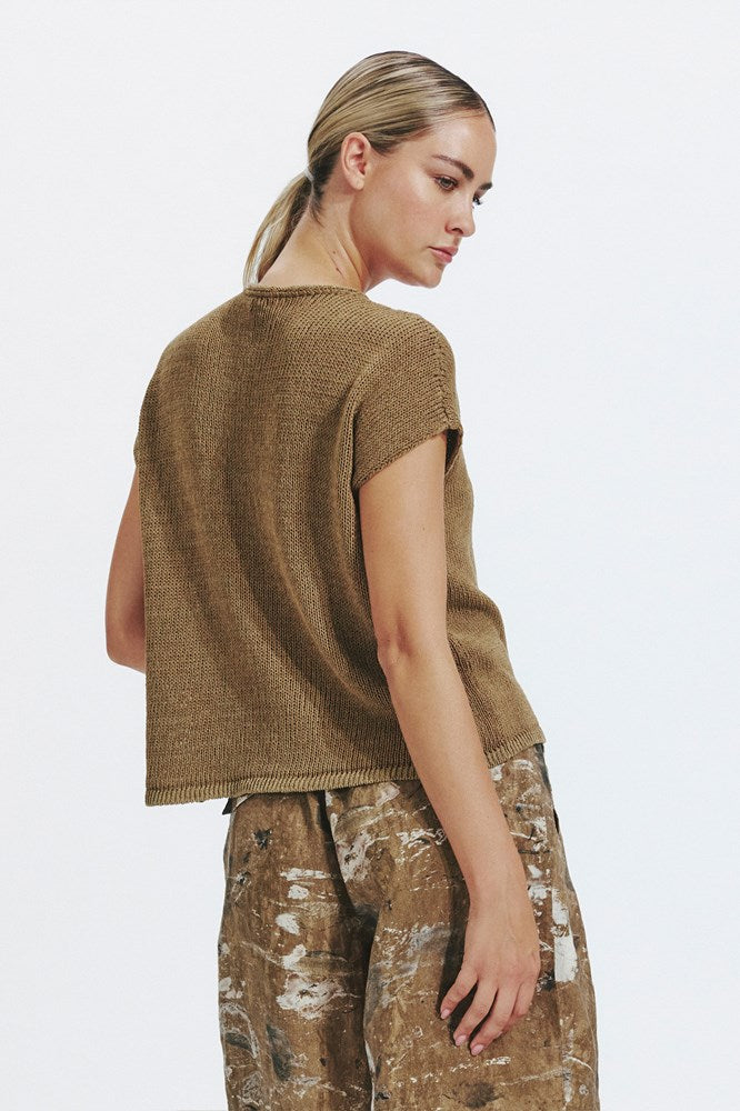 Knit Melange Tee - Mustard