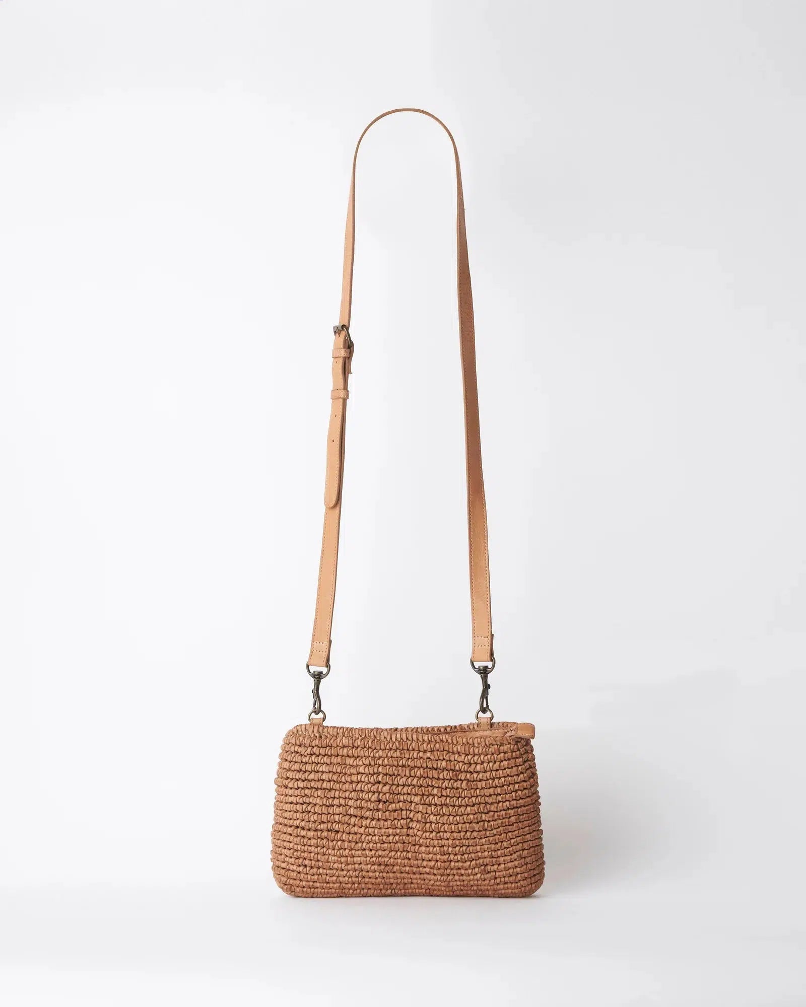 Loop Knit Leather Bag - Tan