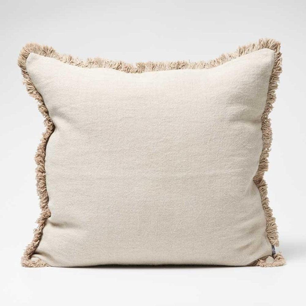 Luca Boho Fringe Cushion - Natural