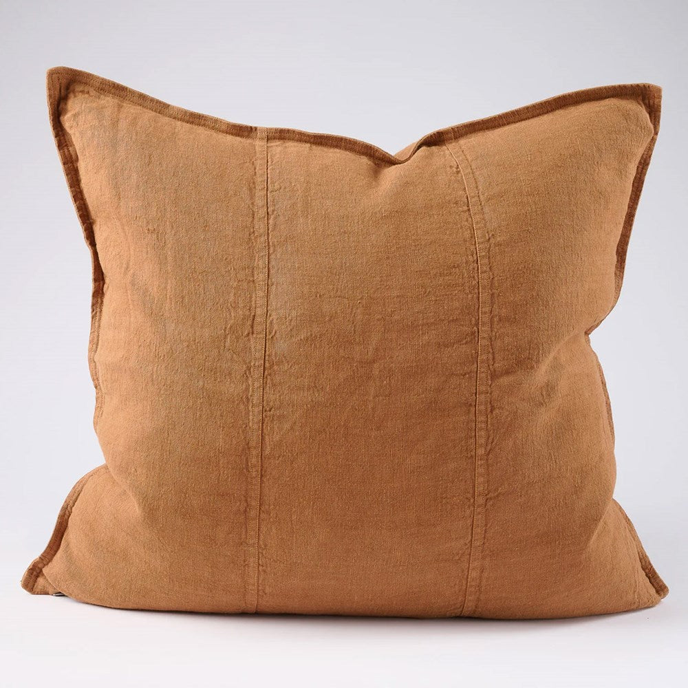 Luca Pre Washed Linen Cushion - Nutmeg