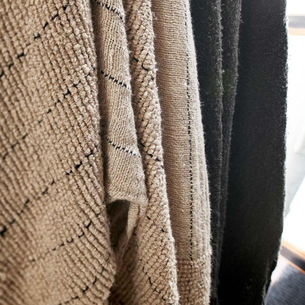 Mayla Linen Throw - Natural/Black