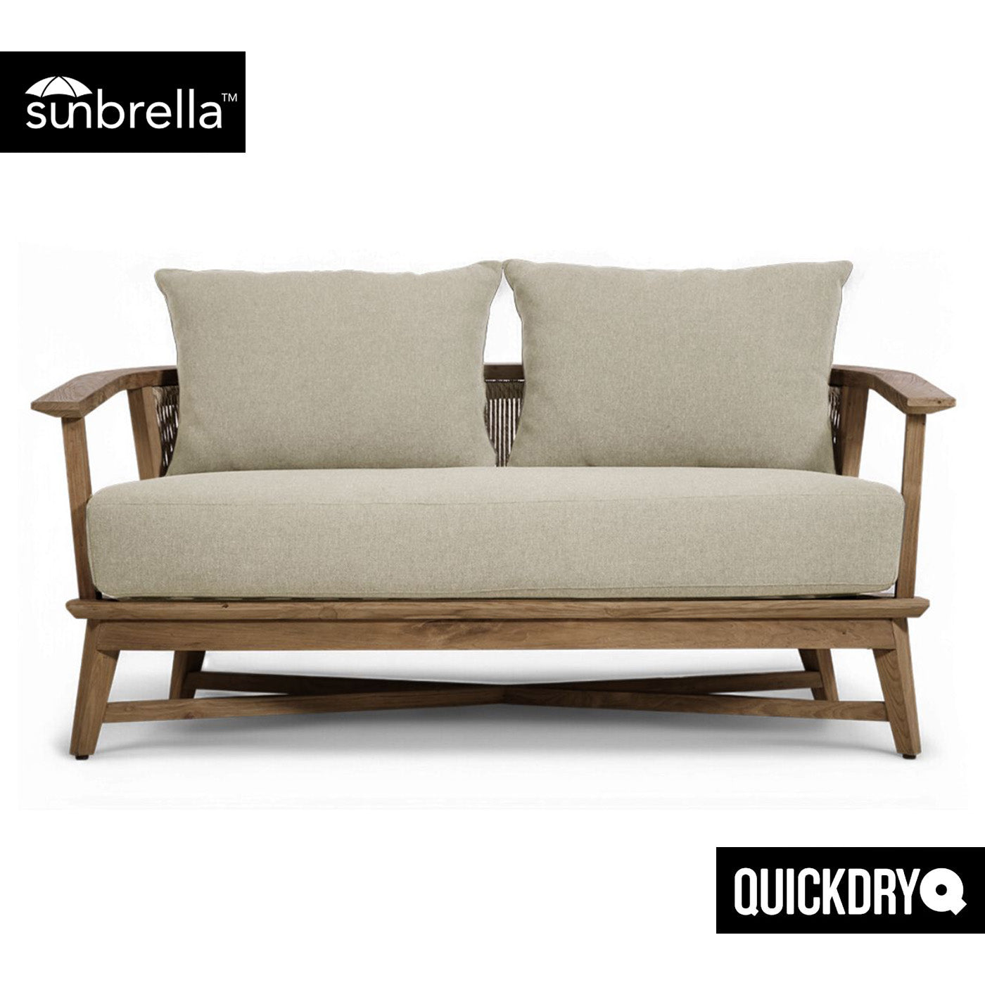 Oscar Outdoor Teak 2 Seater Lounge