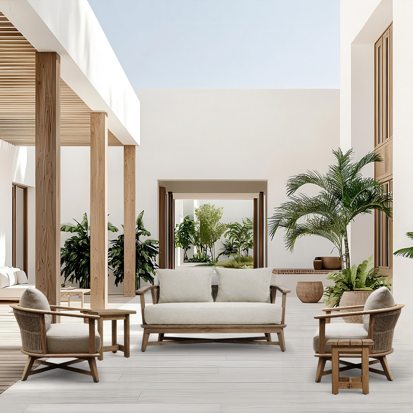Oscar Outdoor Teak 2 Seater Lounge
