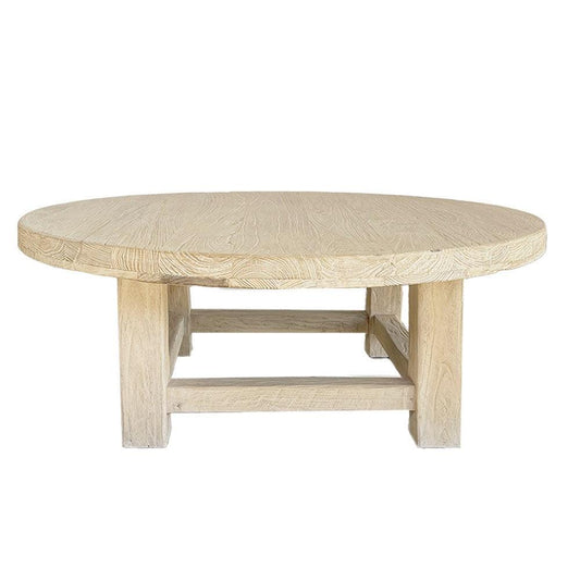 Small Round Rustic Elm Coffee Table - 100cm