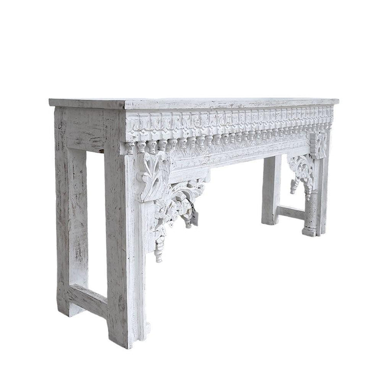 White Distressed Antique Indian Console