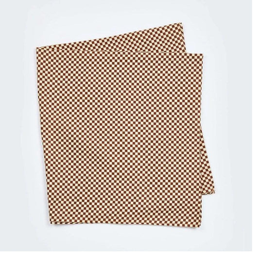 Tiny Checkers Chocolate Tablecloth