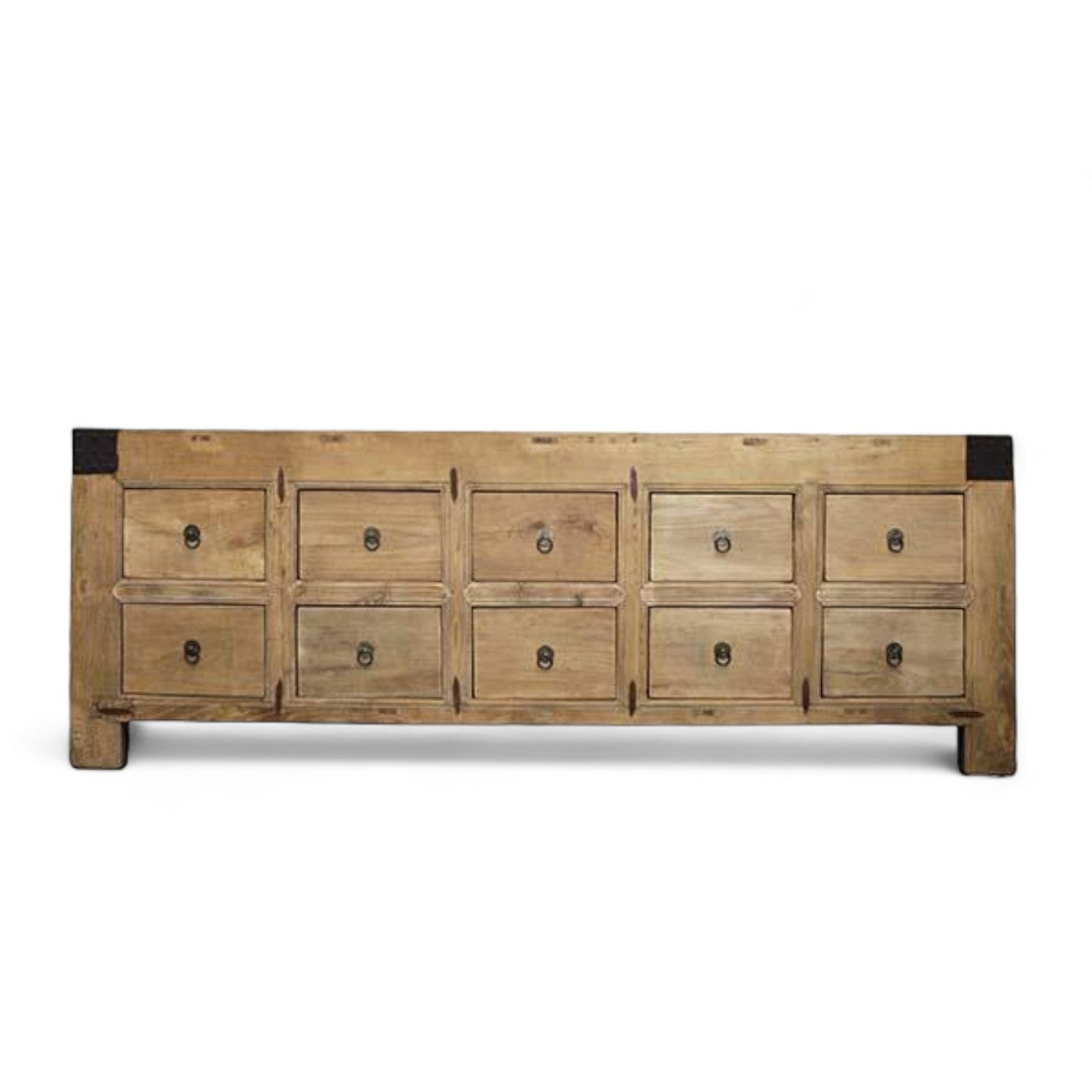 10 Drawer Rustic Elm Chest of Drawers