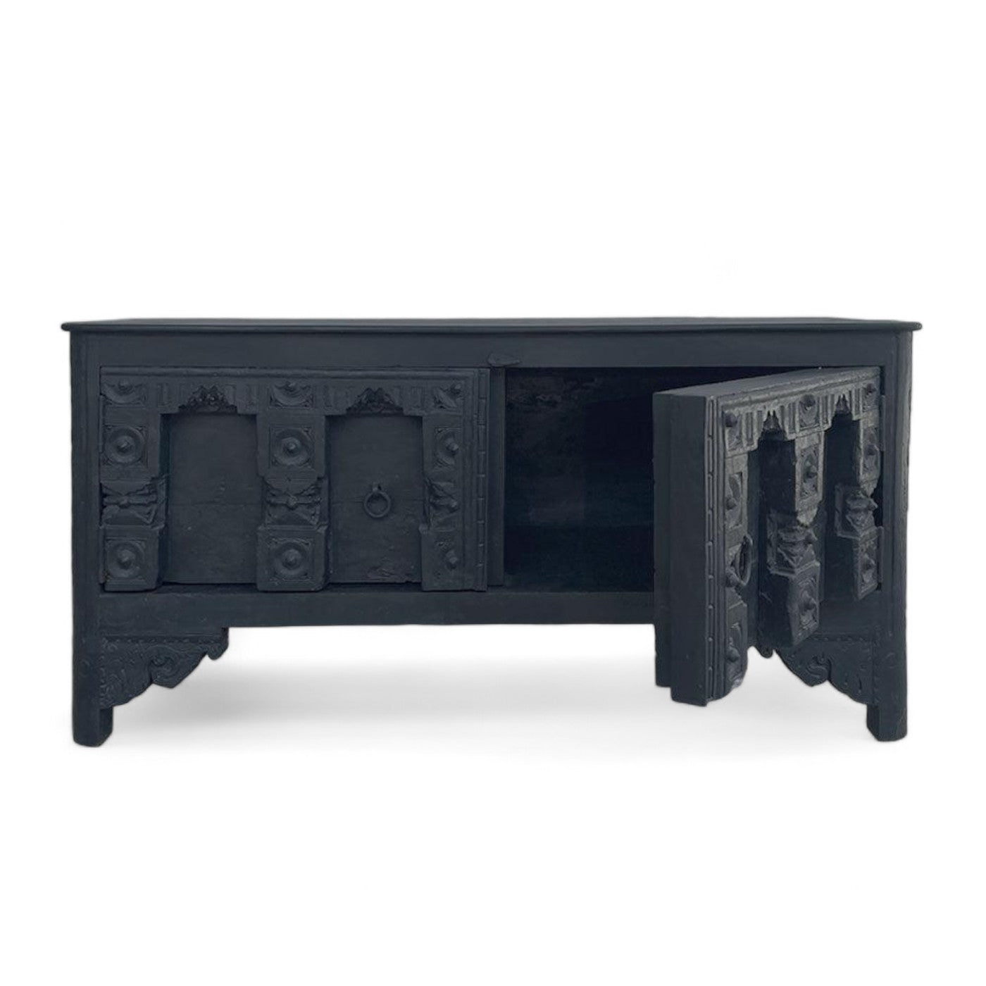 2 Door Black Indian Cabinet