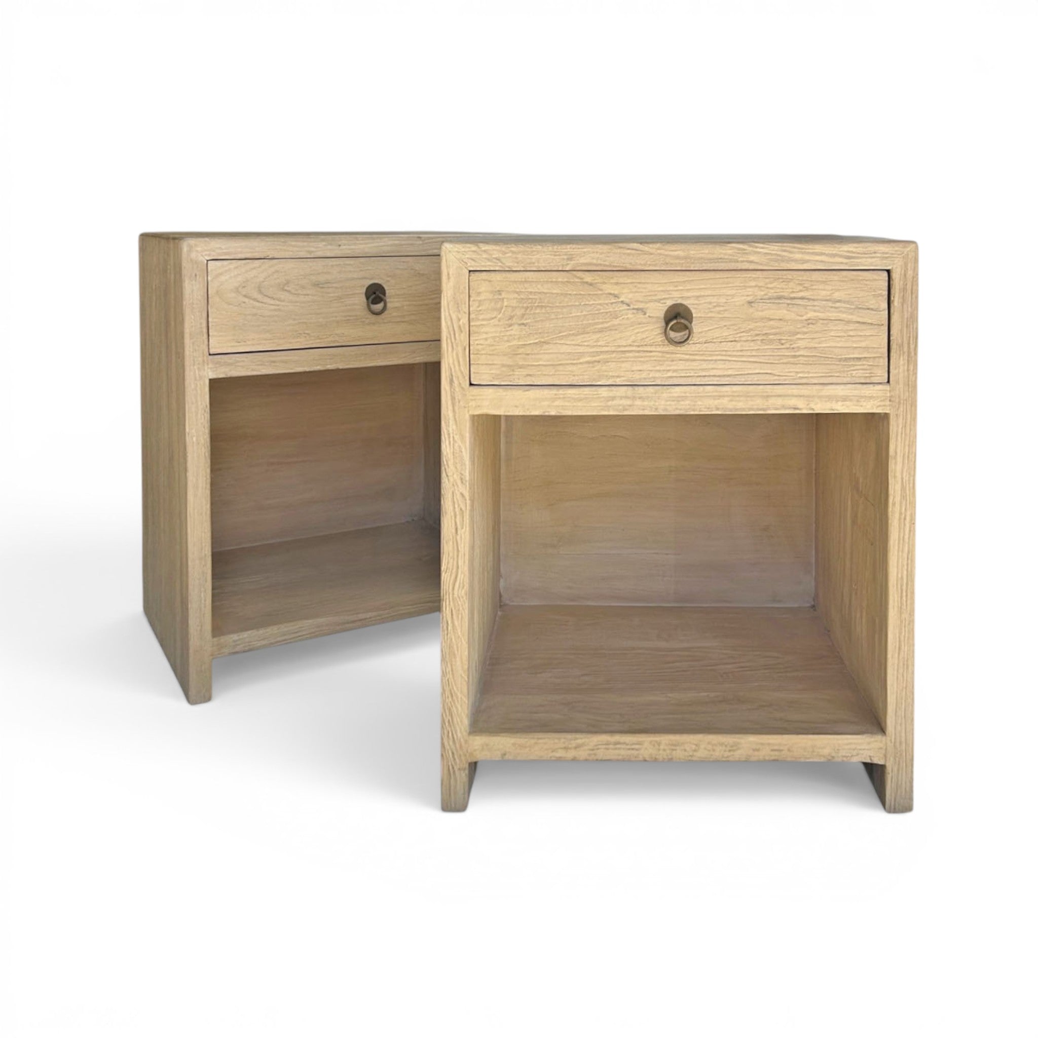 Cora Natural Elm Bedside Table with Drawer