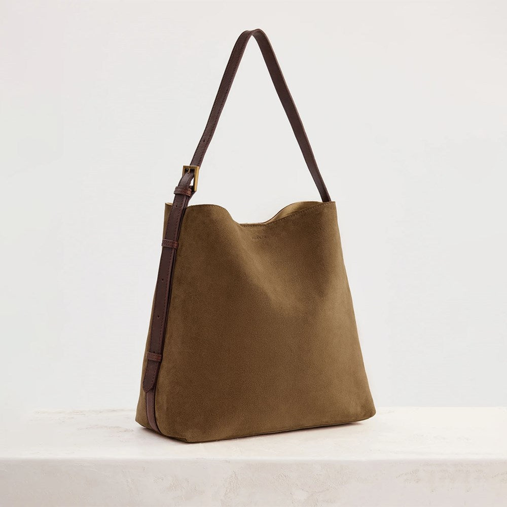 Suede Cabas - Chestnut