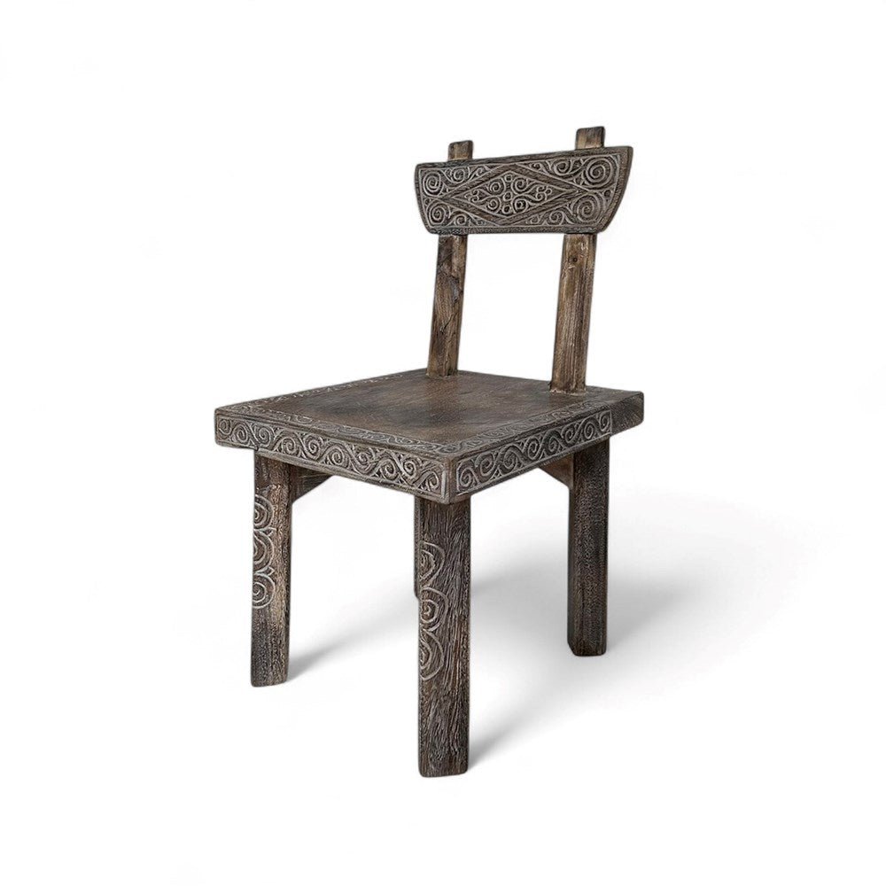 Acacia Carved Sitting Chair