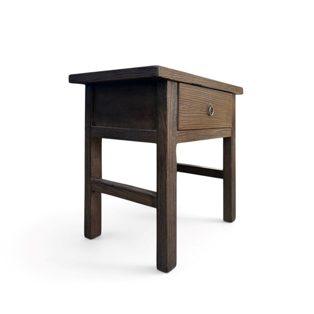 Adele 1 Draw Walnut Elm Bedside Table