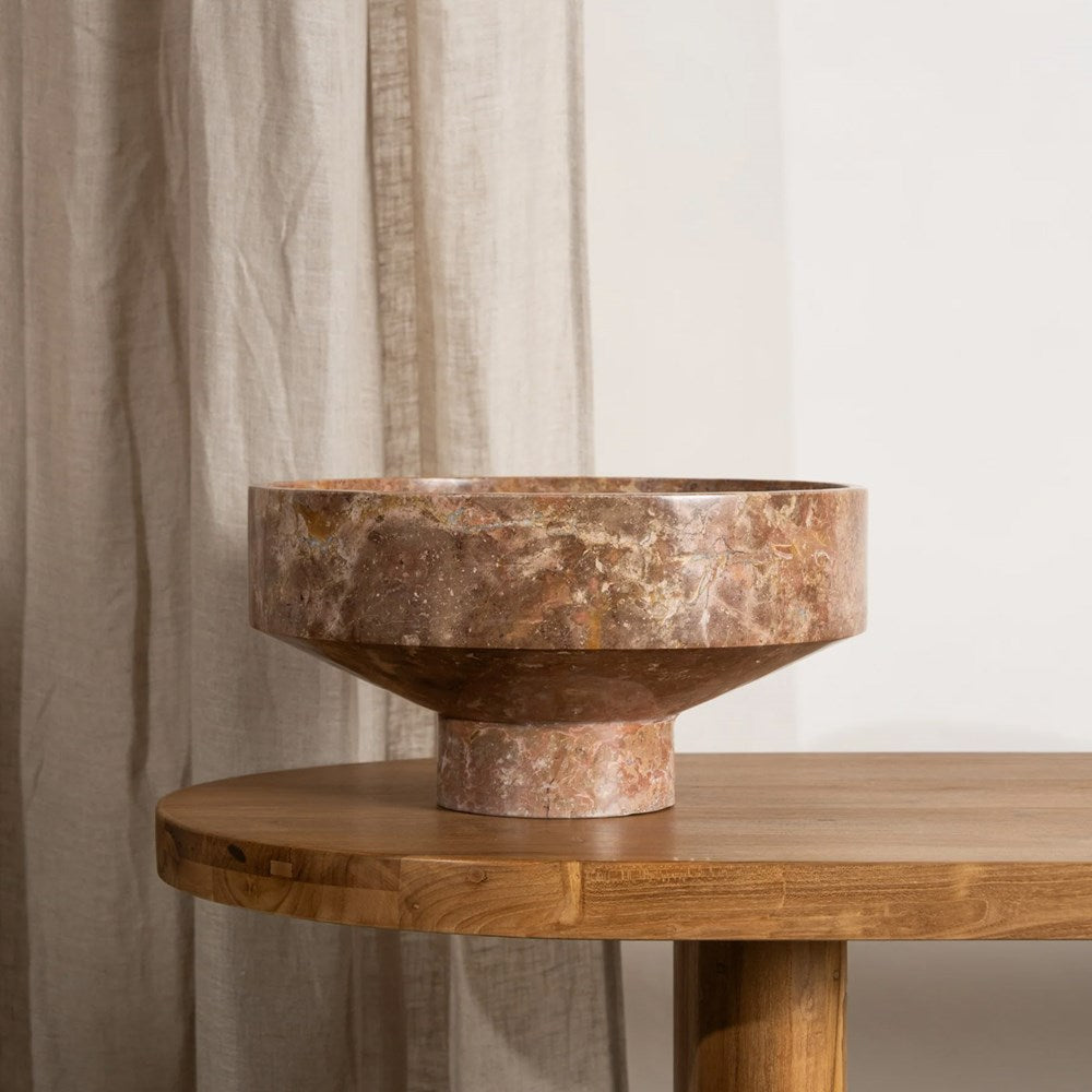 Adelita Rosso Marble Podium Bowl