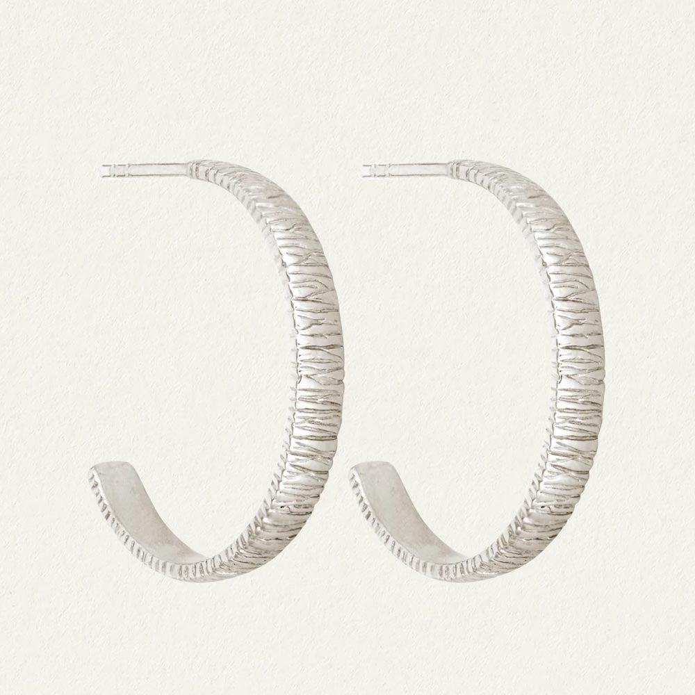 Agave Hoop Earrings - Silver