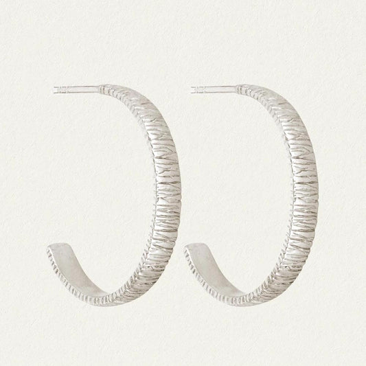 Agave Hoop Earrings - Silver