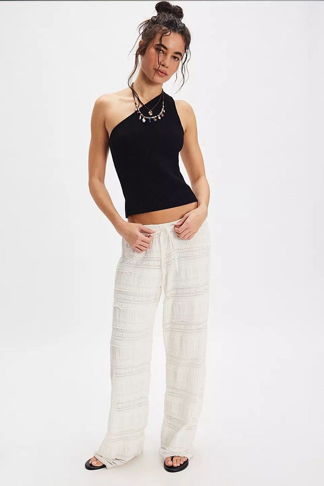 Aiden Lace Pant - White