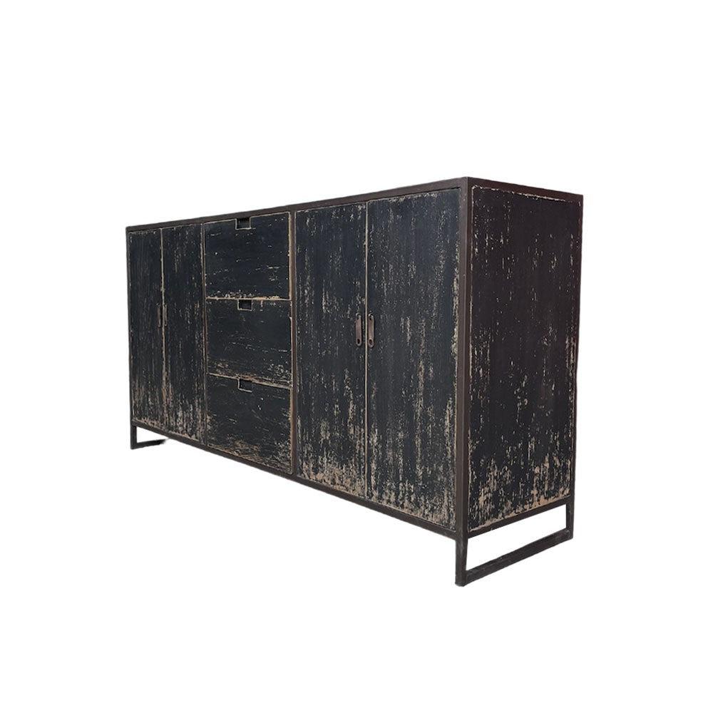 Aksel Cabinet - Black Distressed