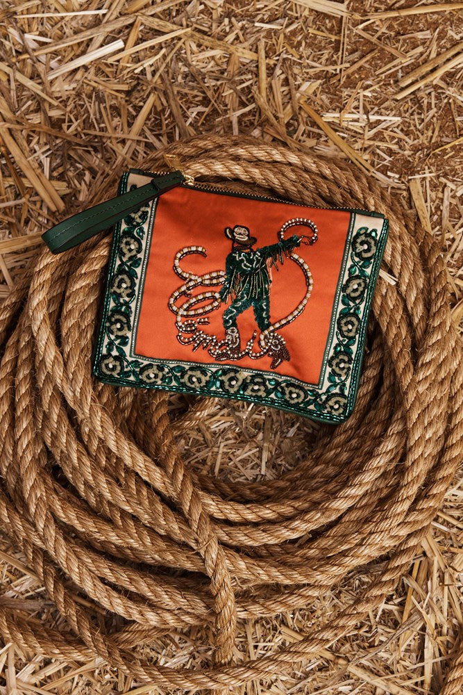 Ace Cowboy Embellished Clutch - Alemais
