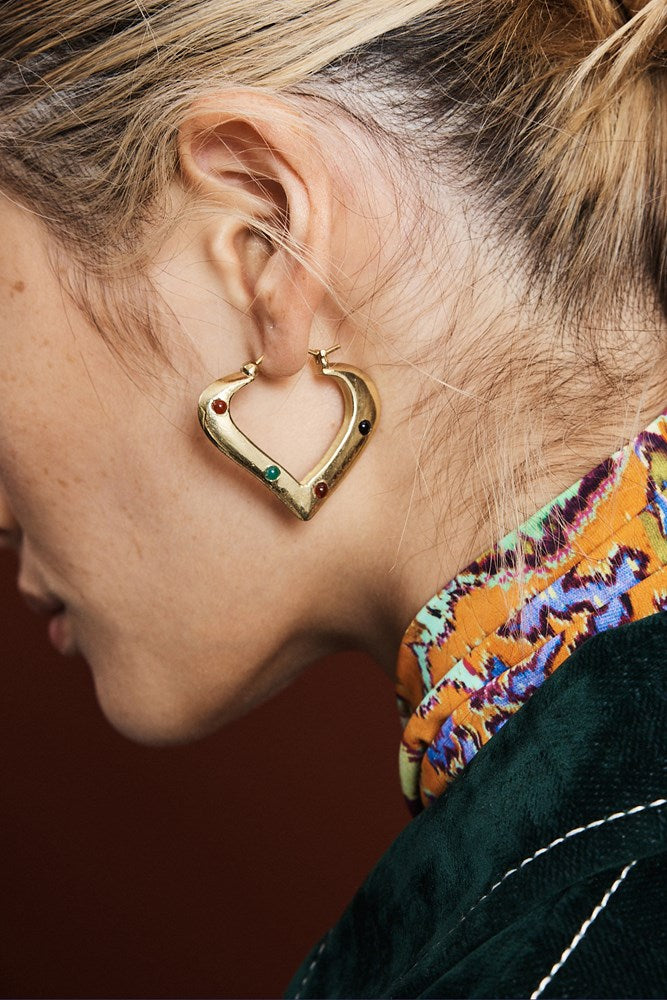 Atomic Heart Hoop Earrings - Alemais