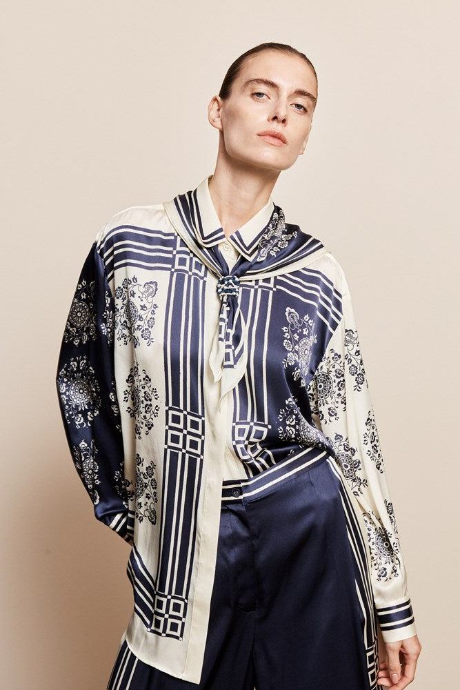Banderra Scarf Silk Shirt - Alemais