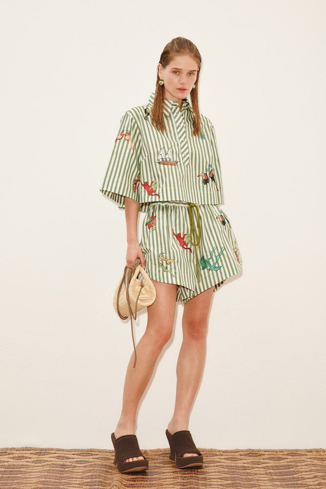 Bisou Embroidered Short - Alemais