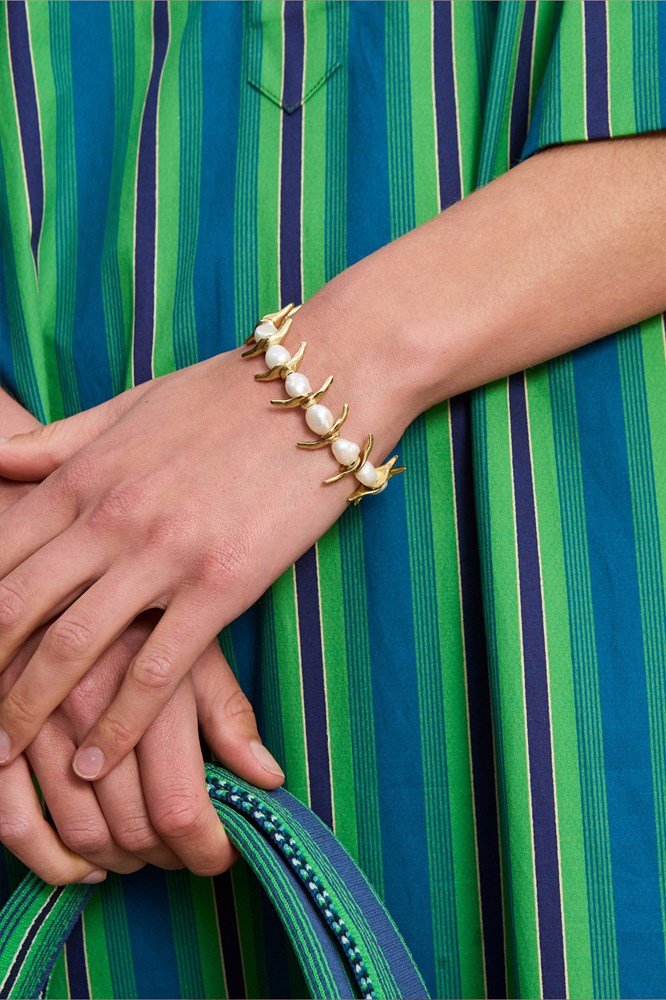 Calypso Pearl Fish Bracelet - Alemais
