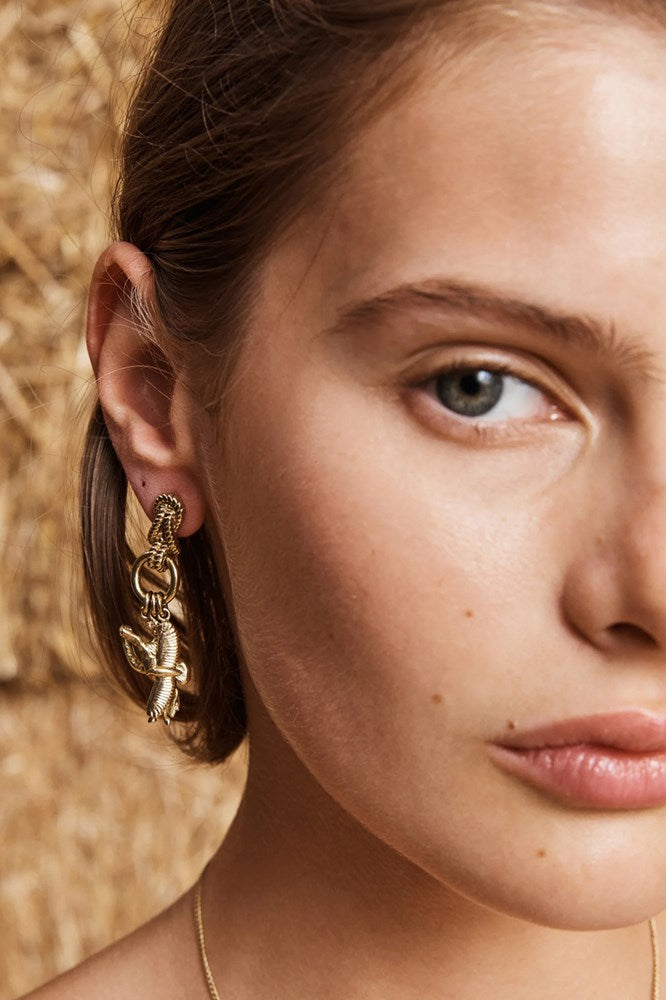 Django Horse Charm Drop Earrings - Alemais