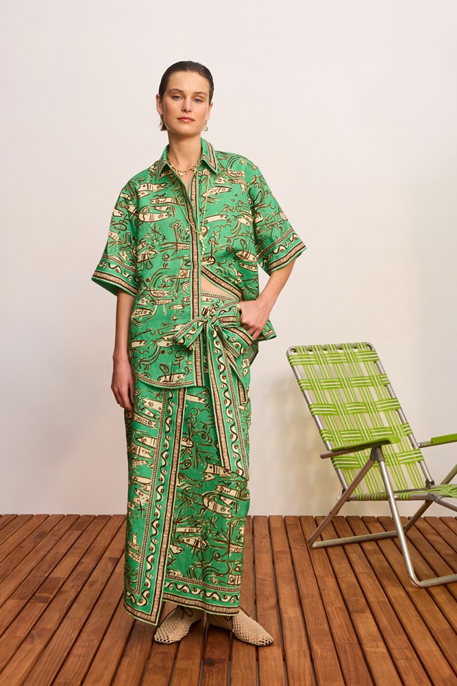Fish Sticks Sarong Skirt - Alemais