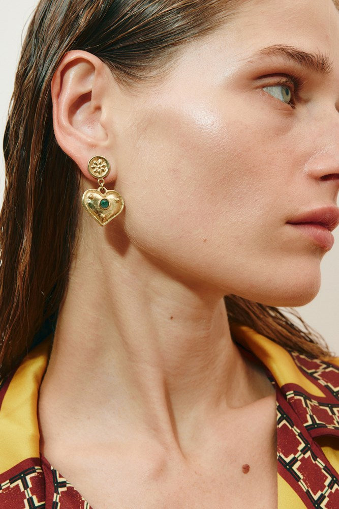 Jem Heart Drop Earrings - Alemais