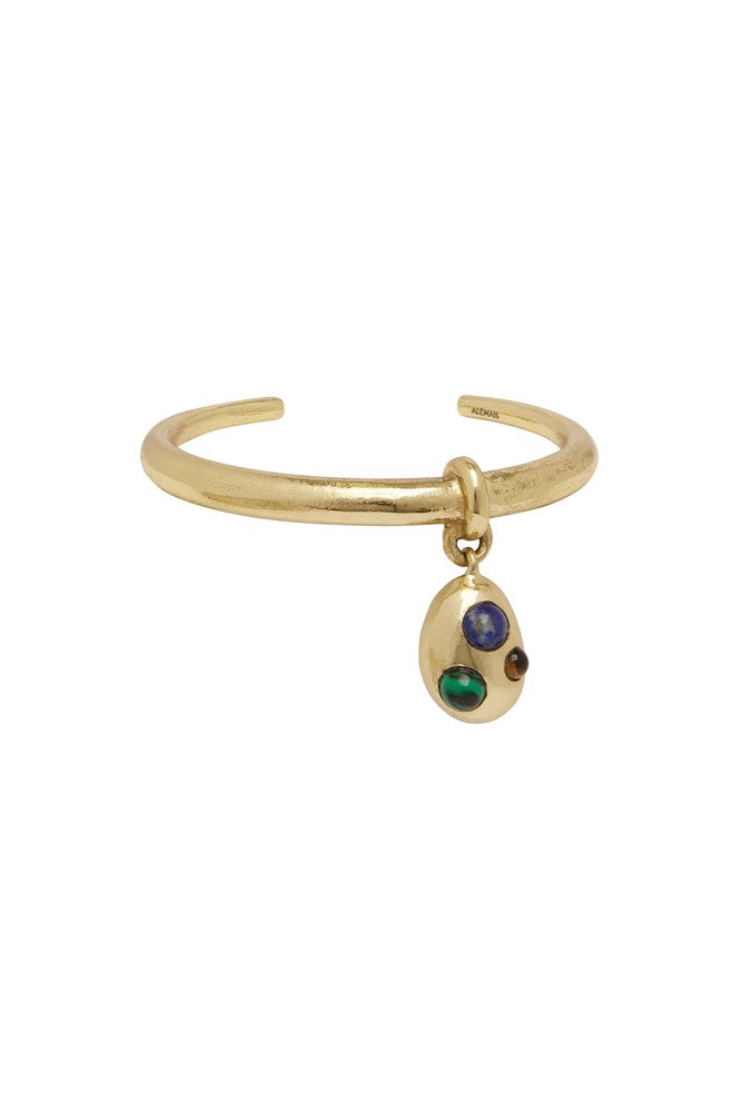 Jem Rainbow Stone Egg Drop Bangle - Alemais