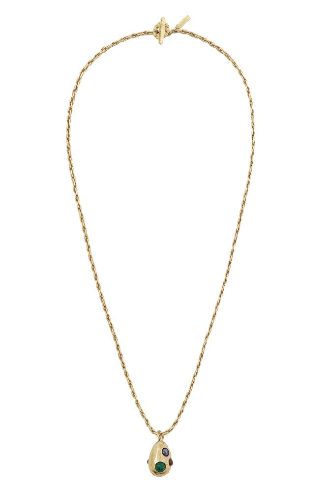 Jem Rainbow Stone Egg Pendant - Alemais