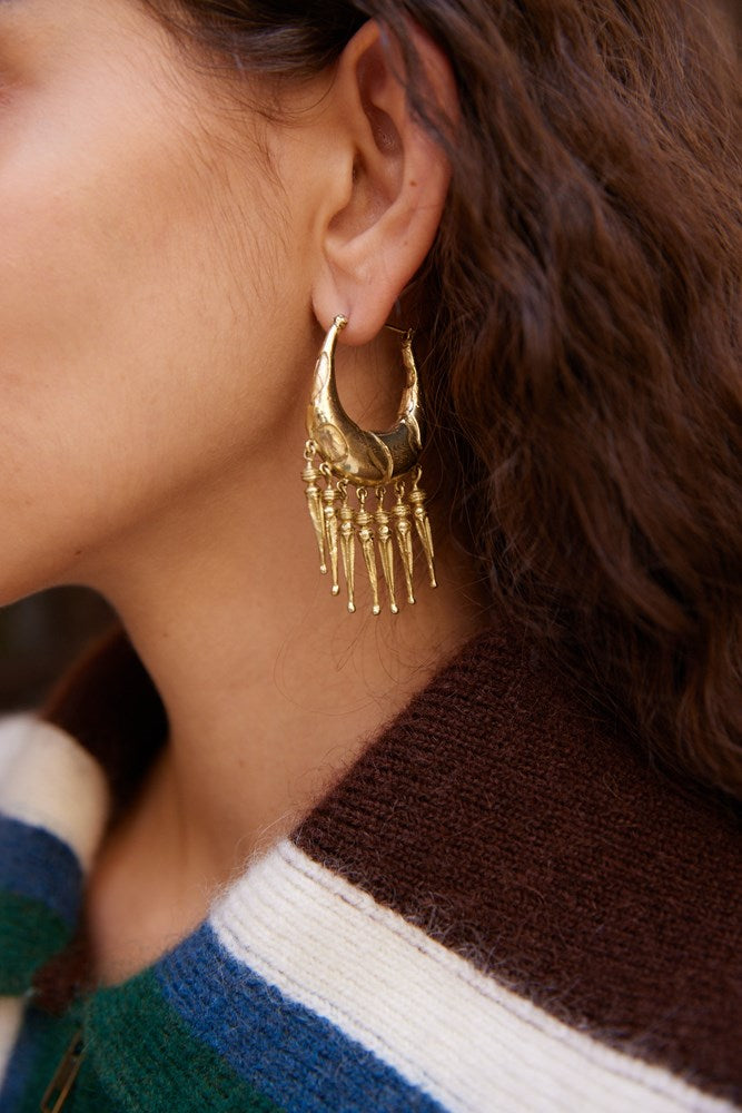 Le Jardin Spike Drop Hoop Earrings