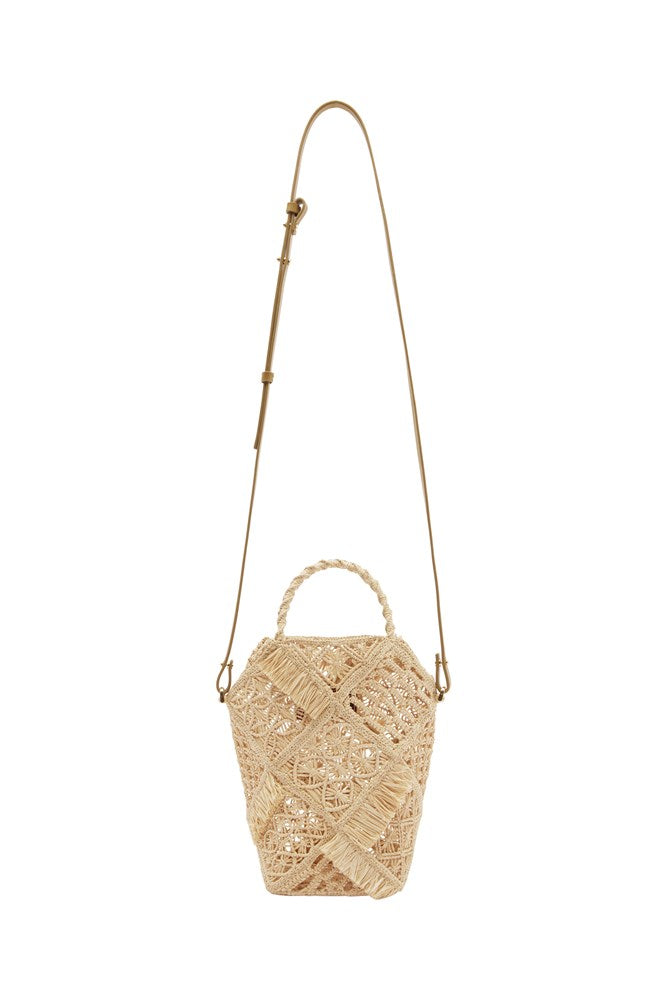 Raffia Macrame Bucket Bag - Alemais