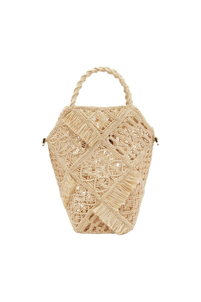 Raffia Macrame Bucket Bag - Alemais