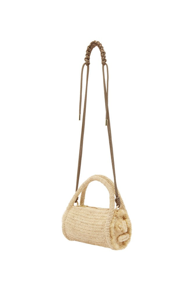 Sunlit Raffia Mini Barrel Bag - Alemais