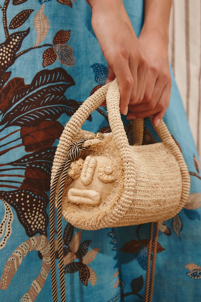 Sunlit Raffia Mini Barrel Bag - Alemais