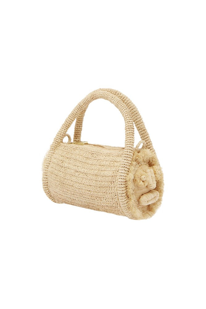 Sunlit Raffia Mini Barrel Bag - Alemais